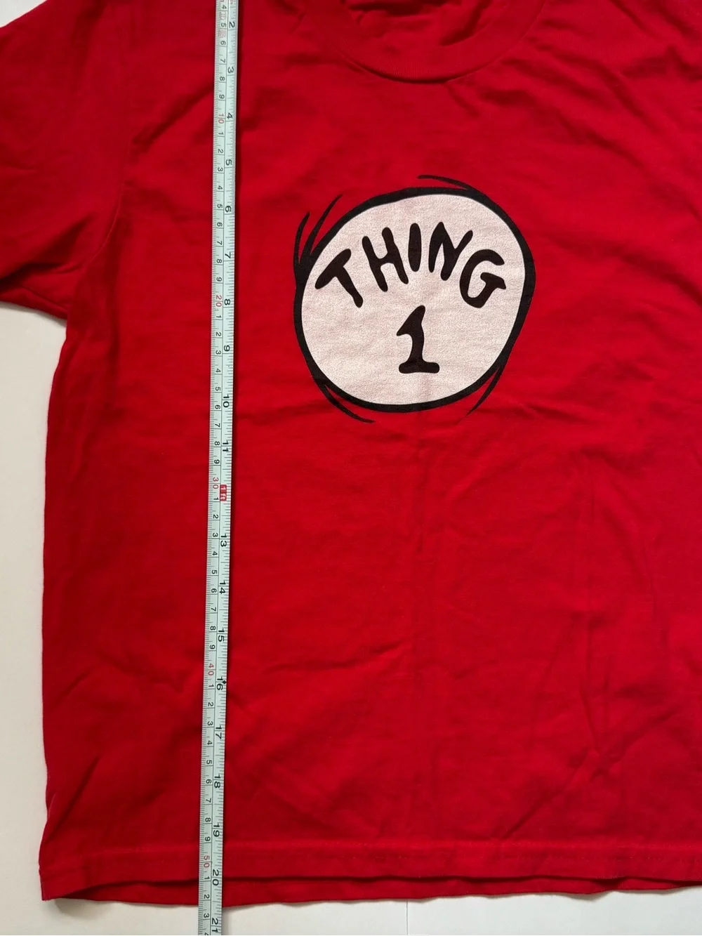Thing 1 Dr Seuss Youth Small Red T-Shirt Port & Company Costume Tee Size 7/8